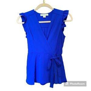 Royal Blue Ruffled Sleeve Top